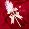 Gold & Maroon Combo Pen with Ostrich Feather