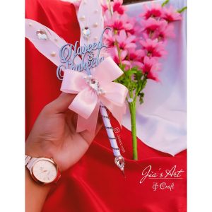 Baby Pink Pen With Couple Name 