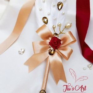 Royal Pegin Feather Pen In Maroon & Gold