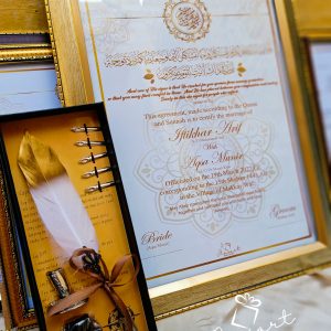 Gold Nikkah Nama with Gold Quill Pen In A3 vol 1