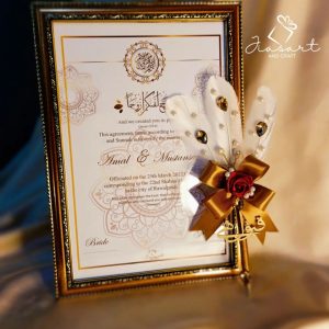 Gold Nikkah Nama with Gold Pen
