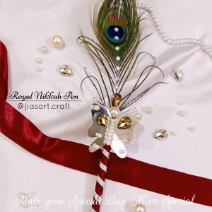 Peacock Feather Pen With Maroon Combo