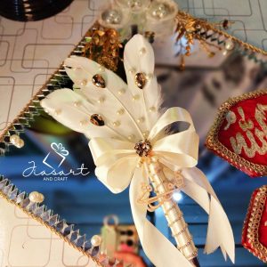 Offwhite & Gold Pen With Qabool Hai Tag