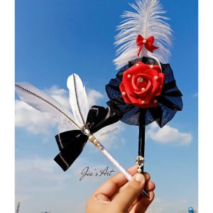 Red, Black & White Color Combo Pens Pair