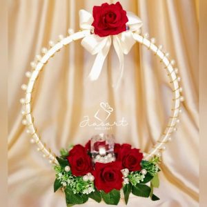 Engagement Hoop In offwhite and Red theme
