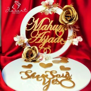 Engagement Acrylic Tray In White & Gold theme