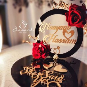 Engagement  Acrylic Tray In Black & Red Theme