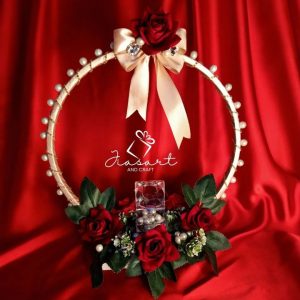 Engagement Hoop In Red And  Gold Theme