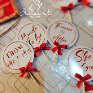 Engagement Toppers 24 pcs with Tie