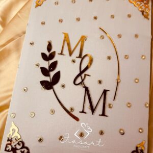 Offwhite Booklet in gold and pearl white theme