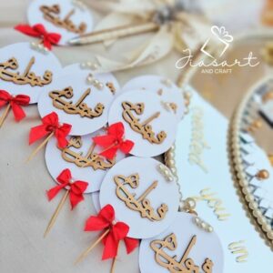 12 pcs Qabool hai methai toppers in wooden