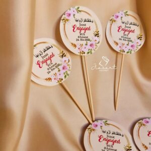 24 pcs of Engagement toppers with long sticks