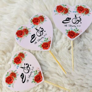 24 pcs of Qabool hai toppers in heart shape