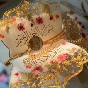 Resin Quran Box in Transparent and Cream Color