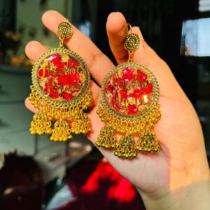 flower preservation in Earings with Jhumkies