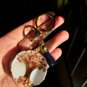 Hair preservation in keychain double sided with name