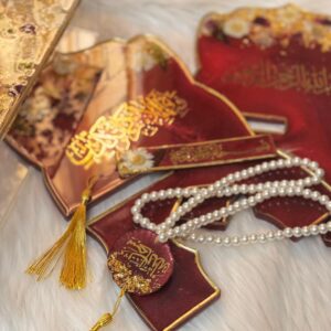 Quran Box set in Redish mehroon full set