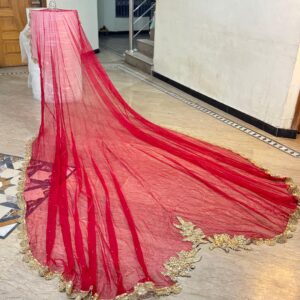 Heart wala tail duppata in red mehroon color
