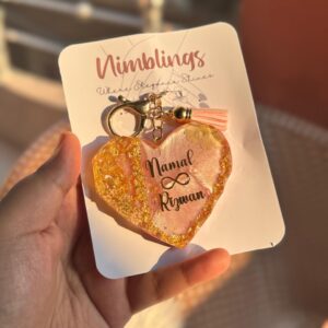 3 inches keychain Heart shape only one sided
