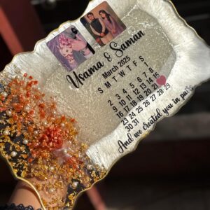 14 by 8 inches tray for birthday gift in white theme