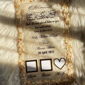 14 by 8 inches resin Thumb Board used as Nikkahnama