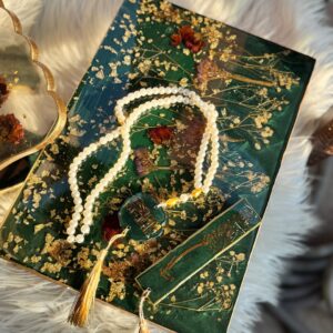 Quran Box set in aqua sea Green color with golden full set