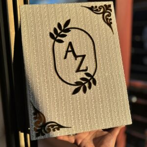 Booklet In white & golden theme A3 size textured fabric